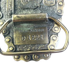 1983 American Eagle Black Enamel & Biker Chain Border Great American Buckle Co