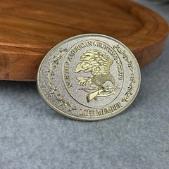 North American Hunting Club Life Member Belt Buckle Gold Silver Eagle Rifle Oval