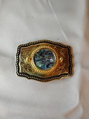 Western Style Belt Buckle with a cabochon insert Die cast Buckle 3.5” Made USA