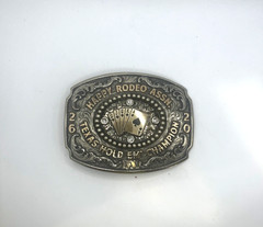 Western Trophy Belt Buckle Happy Rodeo Assn. Texas Hold Em&rsquo; Champion