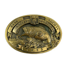 Vintage Bass Anglers Sportsman Society 3D Belt Buckle 1993