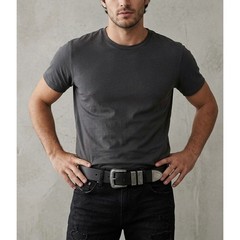 True Religion Palomo Western Belt Black Croc Embossed Silver Buckle Size 36 NWT