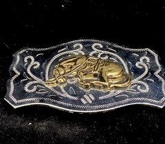 Vintage Western Cowboy Rodeo Horse Belt Buckle – Made in Hong Kong Unbranded