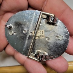Vtg NOS Silver Dollar Coin Gem Stone Holder Bezel Belt Buckle Inlay Oval Unused