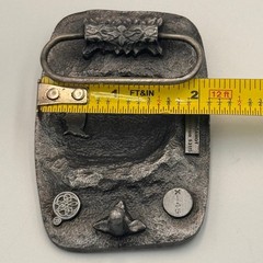 Vintage 1987 Bergamot Pewter Train Locomotive Belt Buckle X-45 Made in USA 3D
