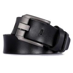 Men Women Real Leather Waist Belt Pin Buckle Wide Waistband Belt