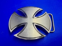 Maltese Celtic Iron Cross Gothic Punk Biker Vibe Cutout Outlined Belt Buckle