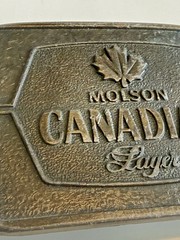 Bergamot Brass Works Vintage 1977 MOLSON Canadian Lager Beer Belt Buckle