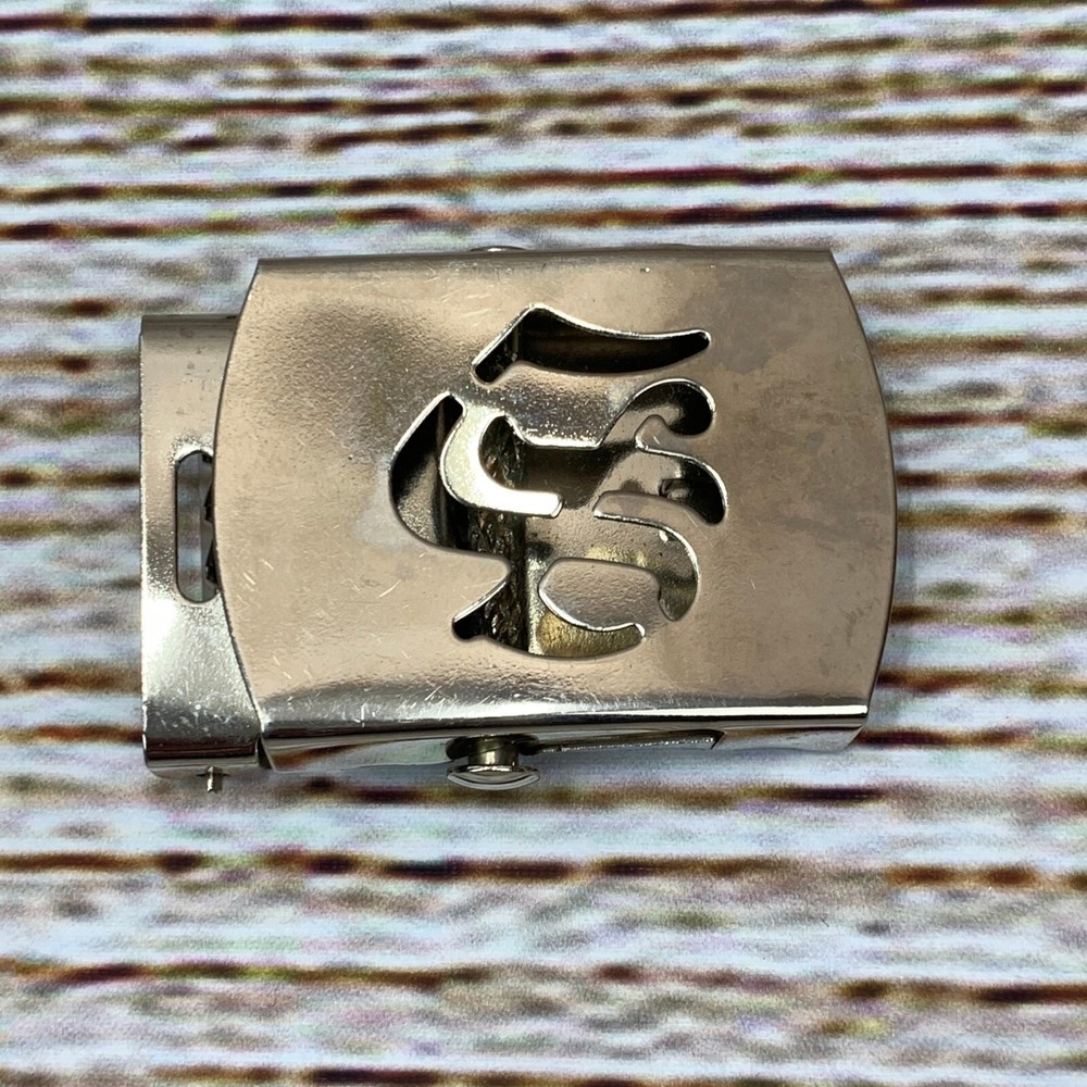 Initial Belt Buckle Silver Tone Calligraphy Letter Cutout Design