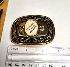 Vtg NOS Goldtone Belt Buckle Screw Oval Bezel Gemstone Blank Cabochon 22x30mm