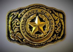 NEW WESTERN STAR STATE OF TEXAS GOLD RODEO FLAG COWBOY BELT BUCKLE