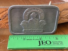 Vintage Western Tooled Leather Belt GENTLEMAN JIMS BILLIARD PARLOR , MN Buckle