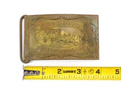 Vintage Cobb & Co Speed & Safety Brass Western Belt Buckle