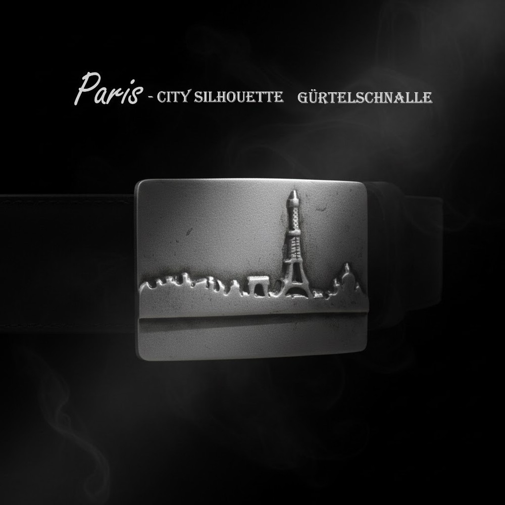 Paris City Silhouette Belt Buckle Skyline Metal Modern Urban Design