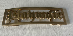 Gold Tone PLAYMATE Belt Buckle Metal Spellout rectangle( fits 1.5&Prime; w/belt)