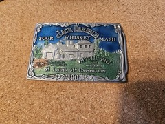 Vtg Country Jack Daniels Sour Whiskey Mash 1904 Belt Buckle Green Enameled
