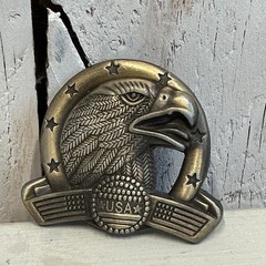 Vintage USA Eagle Belt Buckle Patriotic American Flag Western Style