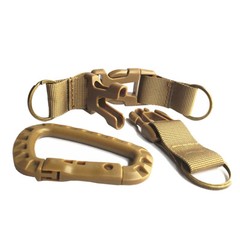 Tactical Keychain Molle Webbing Hook Belt Buckle Detachable Carabiner Key Rings