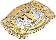 INITIAL (T) BELT BUCKLE LETTER COWBOY WESTERN RODEO TEXAS STAR Hebillas Vaqueras