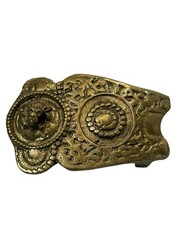 Vintage Lion Head Belt Buckle Brass Very Old Heavy Duty