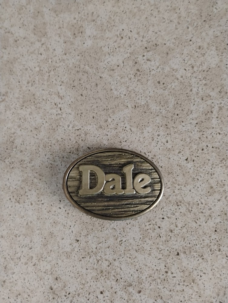 Olden Bronze Gold Metal Oval Dale Woodgrain Clamp Belt Buckle for Men 1.5&Prime;