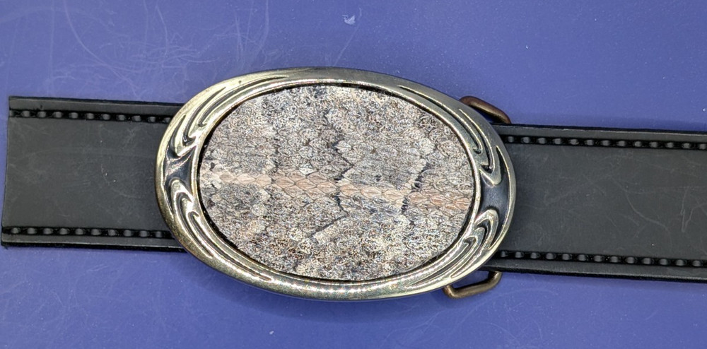 Real Canebrake/Timber Rattlesnake Insert Belt Buckle made in USA #2622