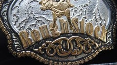 Crumrine Western Belt Buckle Bull Rider Rodeo Roughstock Gold Silver C08669