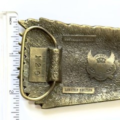 Vtg Eagle Head Brass Buckle Enameled 1979 Grt American Buckle Co #120 USA Ltd Ed