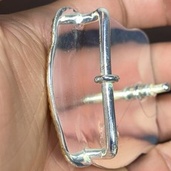 JUSTIN Silver Mexico Horse Head 2-5/8”x2-1/8” Belt Buckle SHINY GOLD SILVER Tone