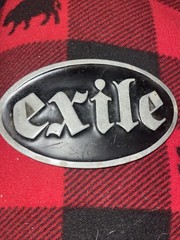 2005 EXILE CYCLES Black Metal Belt Buckle And Bottle Opener 4”