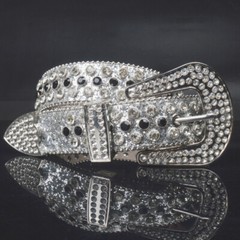 Western Punk Rhinestones Belts For Women Man Diamond Crystal Studded Jeans Belt