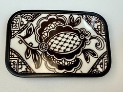 Flower Art Floral Theme Hand Painted Enamel Belt Buckle by Buckle Down