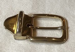 Unisex Gold Tone Belt Buckle Made In Italy With Leather Clip
