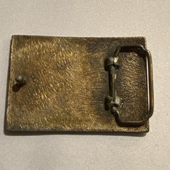 Vintage Budweiser Belt Buckle Copper Tone Anheuser Bush 3 3/8&Prime; x 2 3/8&Prime;