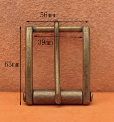 Novelty Mens Retro Brass Single Prong Pin Metal Roller Belt Buckle 1-1/2&Prime;