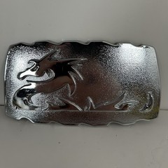 Swimming Dragon Chinese Martial Arts Belt Buckle Large 5×2.75” Silver Tone 3D
