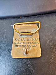 Vtg Rain Bird Logo Brass Belt Buckle