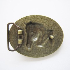 Western Decor Antiqued Bronze Plated Horsehead Belt Buckle