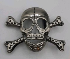 Skull Belt Buckle Skeleton Gothic Metal Biker 3d Authentic Punk Bones Death Drag