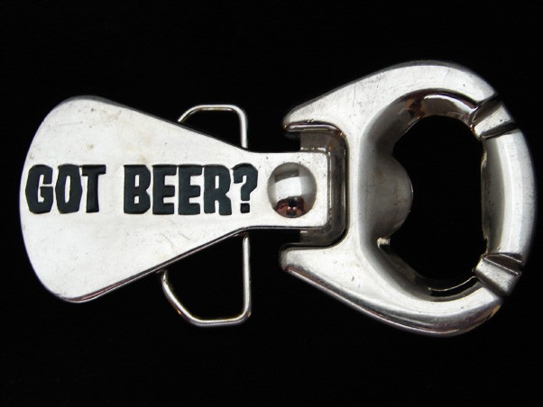 PL23108 REALLY NICE **GOT BEER?** FUNNY NOVELTY BOTTLE OPENER BELT BUCKLE