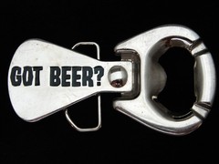 PL23108 REALLY NICE **GOT BEER?** FUNNY NOVELTY BOTTLE OPENER BELT BUCKLE