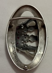 Vintage Rare Justin Davis Crown 925 Sterling Belt Buckle with stones