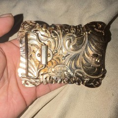 ALSA Men&rsquo;s Western Gold Tone Engraved Floral Scorpion Belt Buckle 1.5 in