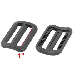 Travel Plastic Adjustable Backpack Glide Buckle Black 25mm Strap Width 12pcs