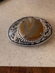 AGATE belt buckle SOUTHWESTERN cowboy POLISHED STONE gemstone rock