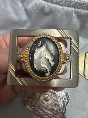 Five Vintage Horse Belt Buckles