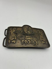 Vintage Coors Banquet Beer Belt Buckle Bottle Opener Made In USA 3.5” X 2.5”