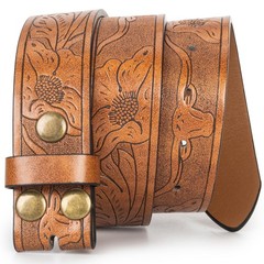 IZUS Classic Retro Belt Strap 47&Prime;Belt for 36&Prime;-40&Prime; waist, Brown-western