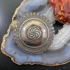 Vintage Native American Silver Rounded Stamped Belt Buckle For Men