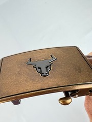 Chaoren Western Longhorn Bull Ratchet Belt Cowboy Rodeo Buckle Country Western